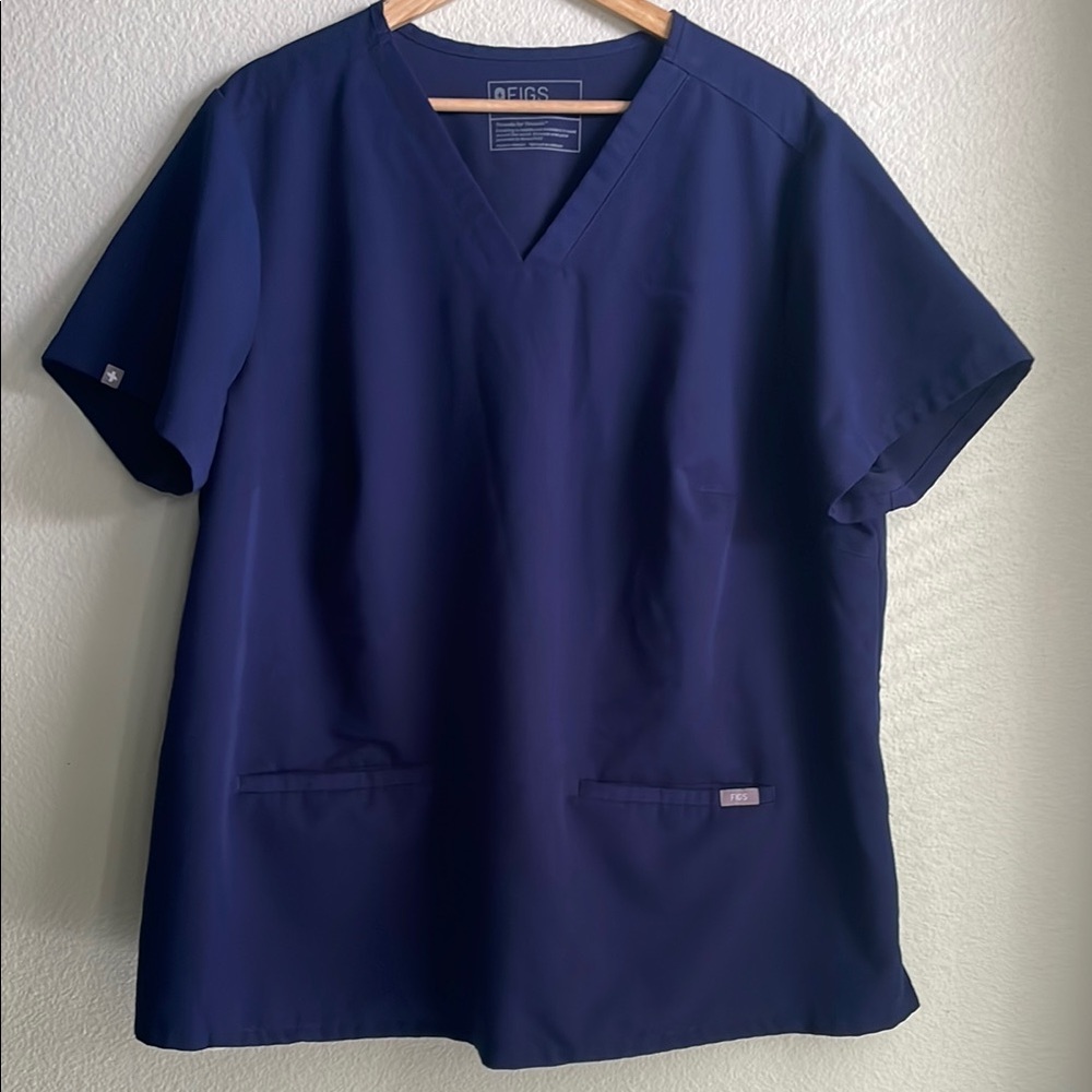 FIGS Deep Blue V-Neck Scrub Top Plus Size 3XL